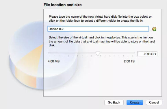 File location and size screen. 