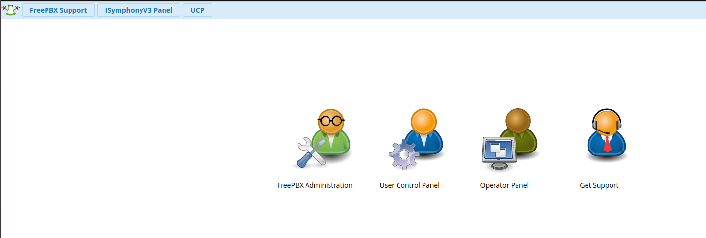 FreePBX administration credentials portal.