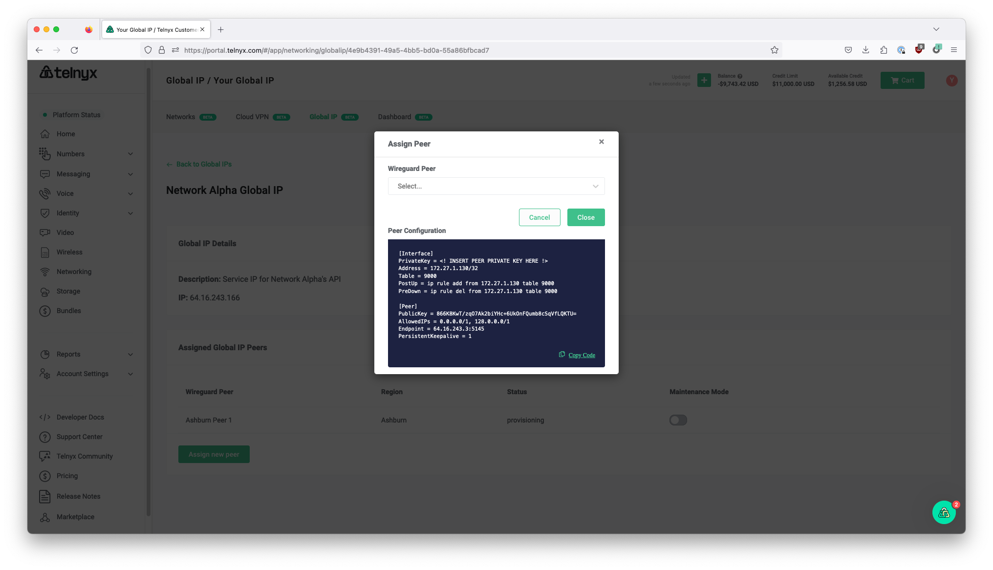 Wireguard interface section.
