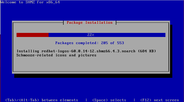 Package installation interface.