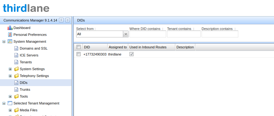 Page for creating extensions for your assigned numbers 5.