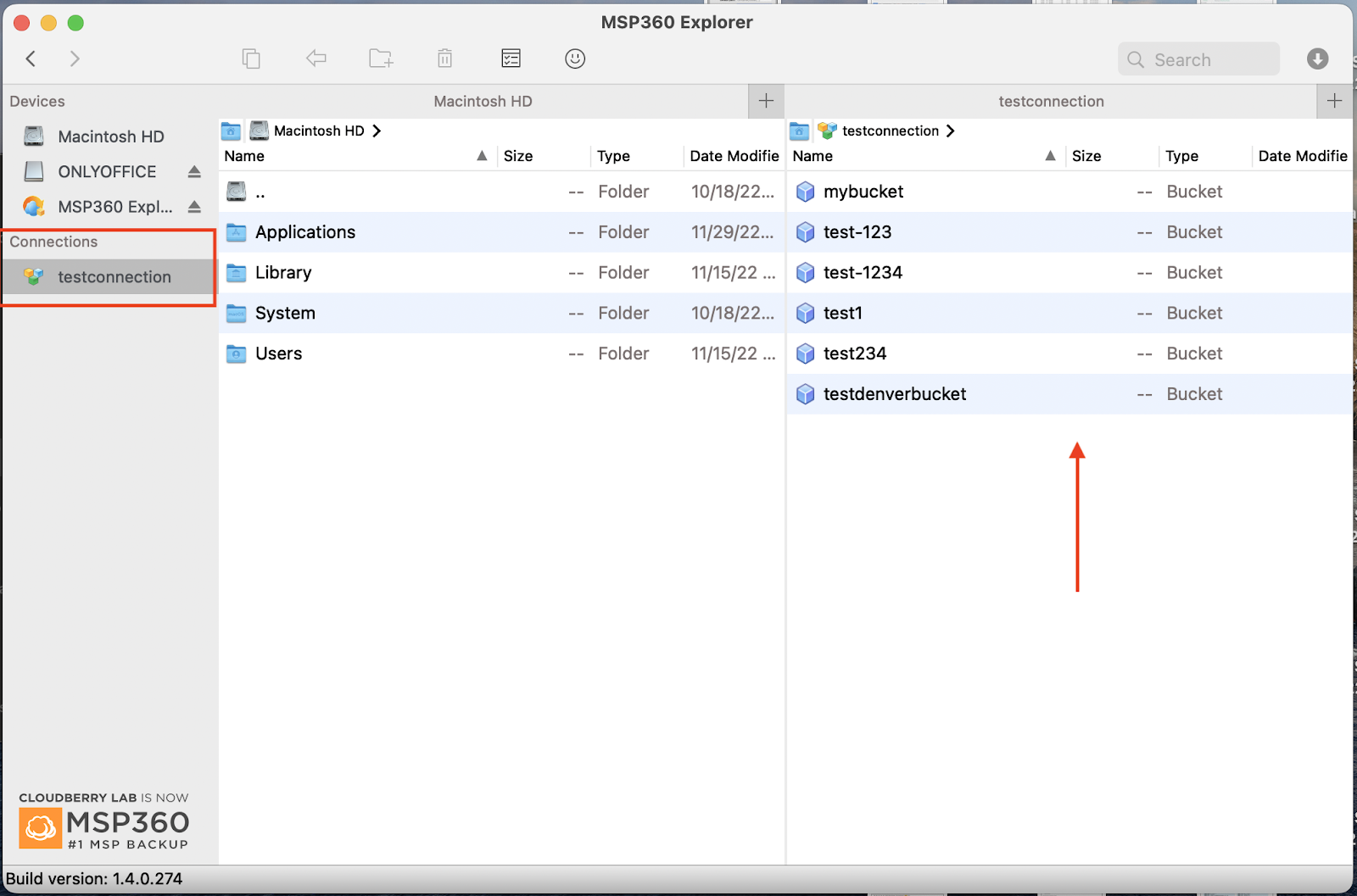 Various buckets in the S3 compatible fields.