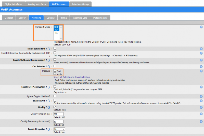 Network tab of the ScopTEL portal.