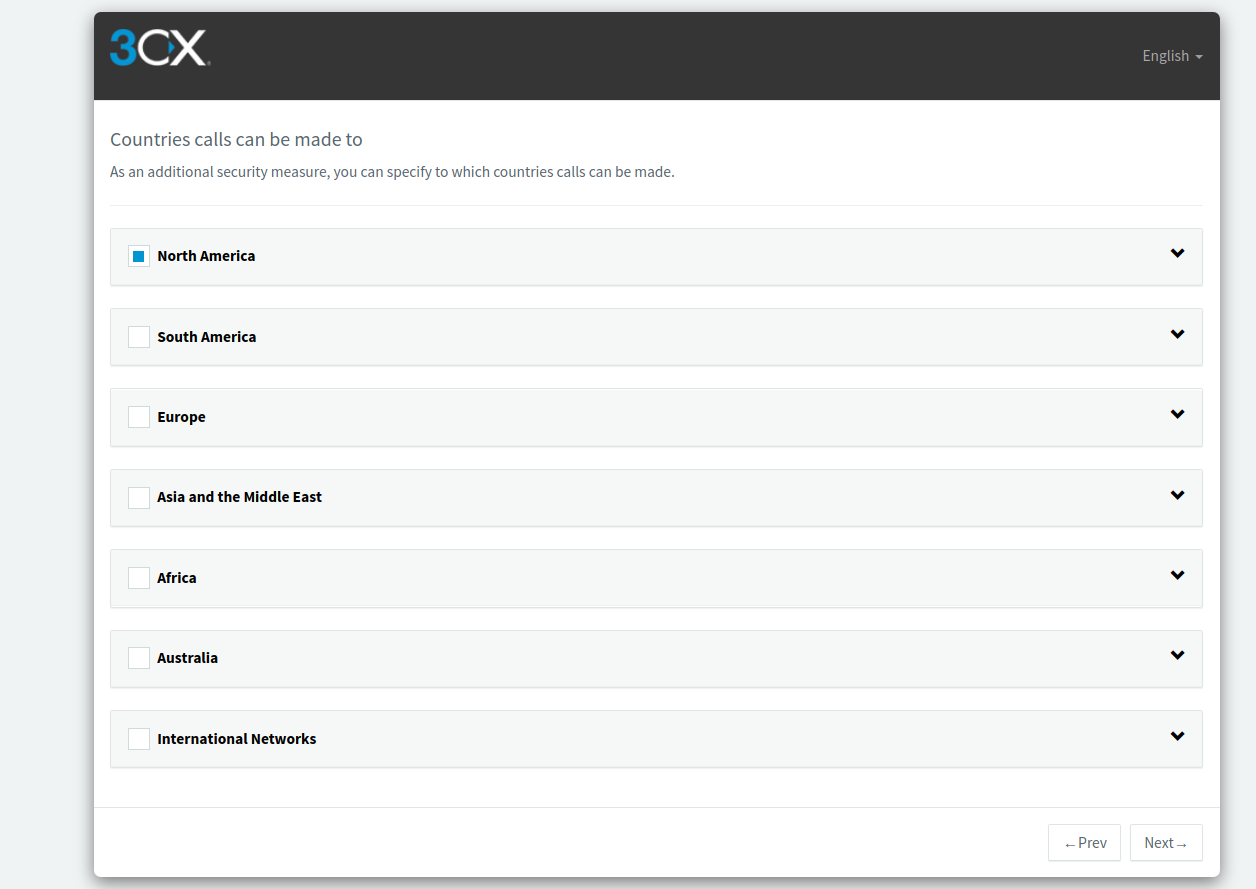 Preferred language installation page.
