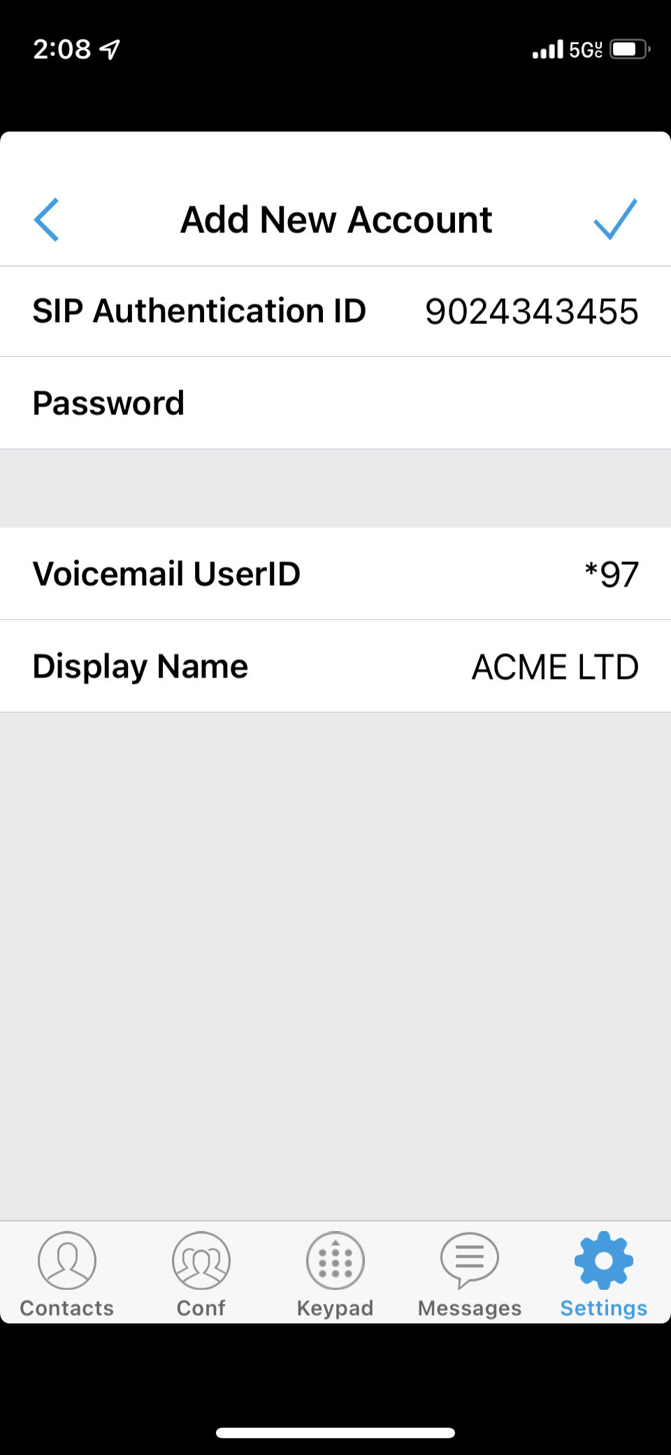 Generic Account section. 