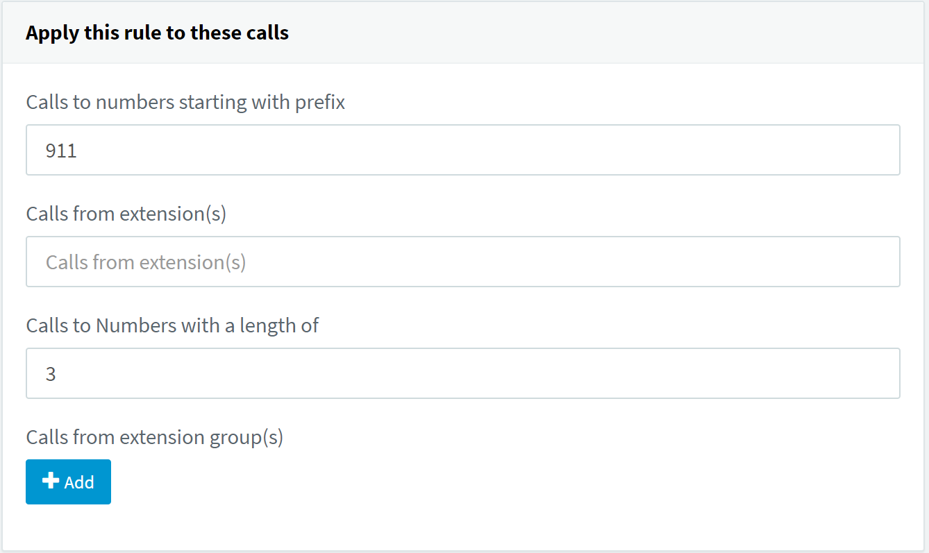 Applying rules to calls