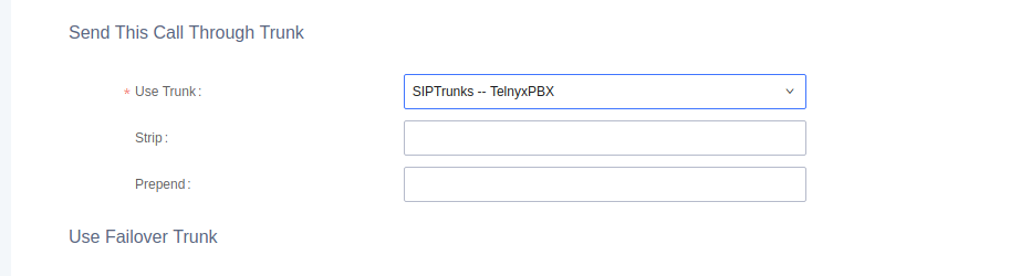 Outbound routes Use Trunk settings tab. 