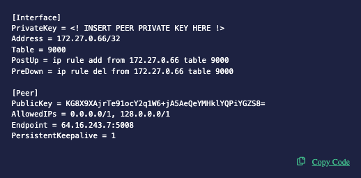 Peer Configuration file interface.