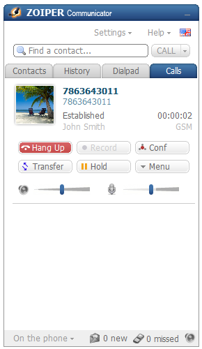 SIP Account Options page to complete setup.