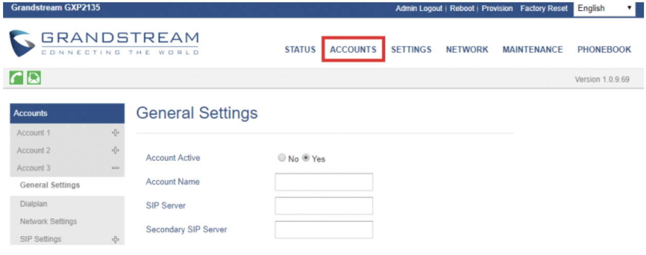 Accounts button.